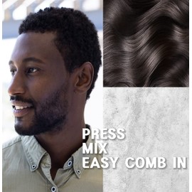 Edbe Hair Color Easy Comb Dark Brown (4 Pack) - Grey Hair Mustache and Beard Coloring for Men with One Application Kit