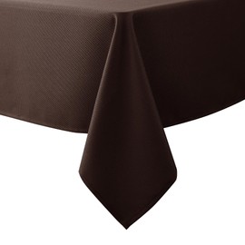 Biscaynebay Textured Fabric Tablecloths 60x84 Inches Rectangular, Brown Water Resistant Tablecloths for Dining, Kitchen, Wedding and Parties etc. Machine Washable