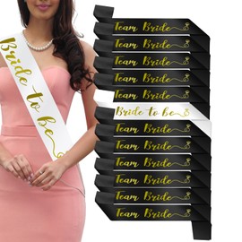 1 Bride to be Sash + 11 Team Bride Sash, Hen Party Decoration, Suitable for Stag Night Women, Hen Night