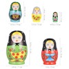 ULTNICE 5 x Wooden Russian Matryoshka Dolls for Kids