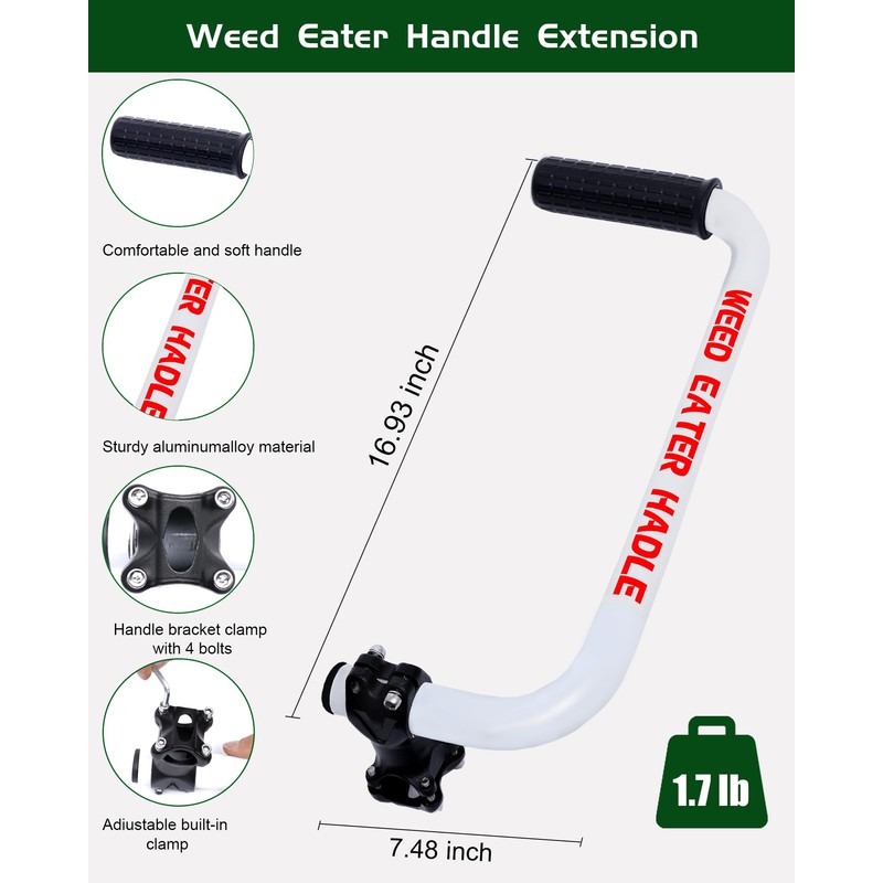Weed Eater Handle, Ergonomic String Trimmer Grip Extension Back Saver,