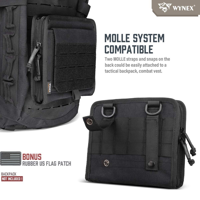 WYNEX Tactical Folding Admin Pouch, Molle Tool Bag of Laser-Cut