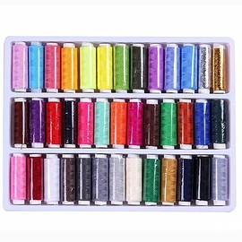 WYDDDARY 39 Pcs 109 Yard Mixed Colors Polyester Spool Sewing Thread for Hand Machine Sewing Emergency and Travel DIY Sewing