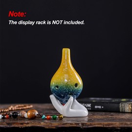 6 Holes Ceramic Ocarina Alto C Simple Starry Style Musical Instrument with Lanyard Music Score for Music Lover and Learner