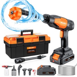 SEALIGHT Cordless Pressure Washer, 970PSI Portable Power Washer with 3.0Ah Dual Batteries 6-in-1 Nozzle Battery Operated Power Washer for Cars, Fences, Patio, Bikes Cleaning