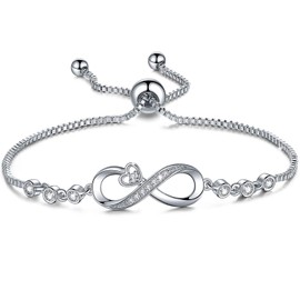 Infinity Bracelets for Women Teen Girls, Birthday Christmas Gifts for Women Girls Her, Love Heat Presents for Mom Wife Girlfriend Best Friend