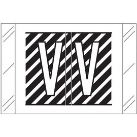 Alpha Label, Tabbies Compatible, 1"H x 1-1/2"W, Laminated, Pack of 500,"V"