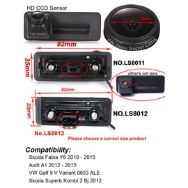 HD CCD Night Vision Boot Handle Reversing Camera 18 mm Lens for GPS Car Radio for Skoda Fabia Y6 A1 Golf 5 V Variant Skoda Superb Estate