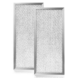 Fetechmate W10208631A Microwave Grease Filter, Aluminum Mesh Filter 13x6 fit for whirl.pool g.e Microwaves (Packed in Box) (2-Pack)