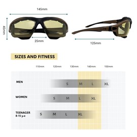 SOL PRO Powersport Sunglasses, Motorcycle Riding Safety Goggles, Night Vision, Anti-Fog, Dust-Resistant, Wraparound, Fit Men Women, Mowing, Riding, Hunting
