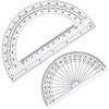 2pcs Plastic Protractors Math Protractor Clear 180 Degree 4"(10cm) and