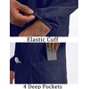Wellhin Men's Navy Blue Lab Coats Snap Closure 4 Pockets
