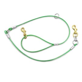 5' Cable & Cable Dog Leash Tree Tie Lead with O Ring (Lime Green)