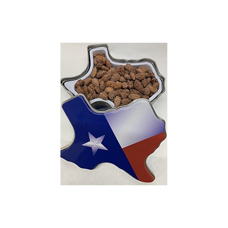 Cinnamon Roasted Almonds in a Texas Shaped Gift Tin