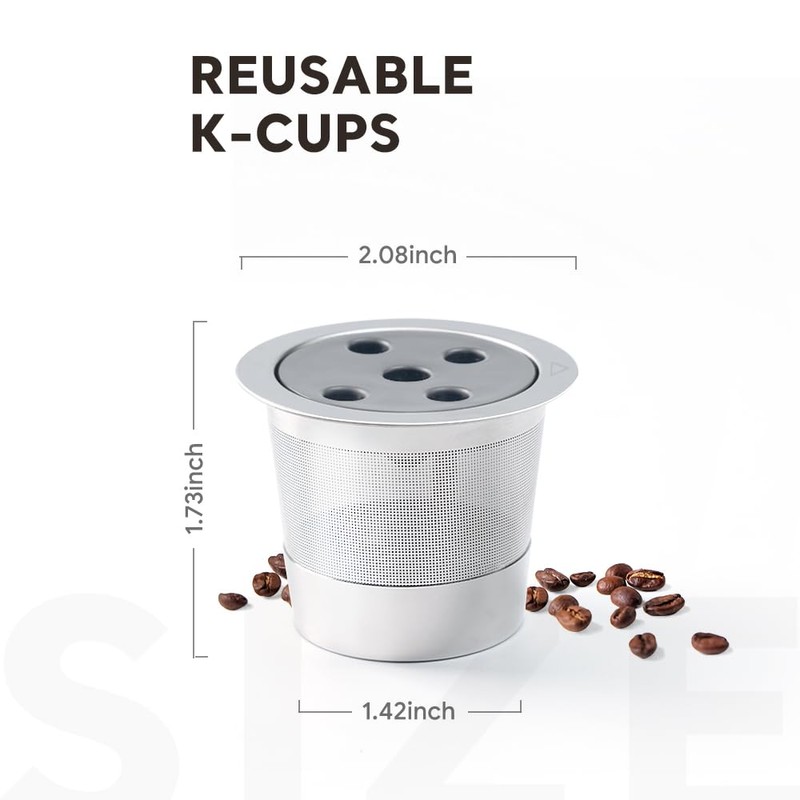 Stainless Steel Reusable K Cups for K eurig Supreme &