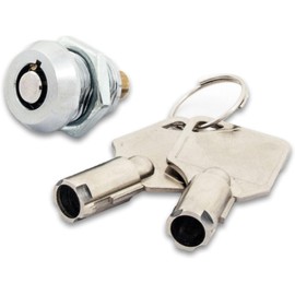 Miniature Tubular Push Lock, Chrome Finished, for TABcare Metal Enclosures (Lock w 2 Keys)