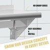 HALLY Stainless Steel Shelf with 6 Hooks 12" x 36"