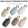 8-Button Leather Key Fob Cover, Compatible with Genesis GV80 GV60