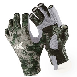 KastKing La Sal Fishing Gloves UPF50+ Sun Gloves UV Protection Fingerless Gloves Men Women for Outdoor, Kayaking, Rowing, Paddling, Canoeing, Hunting