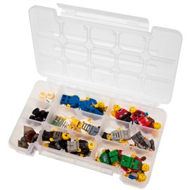 Akro-Mils 05705 Plastic Portable Parts Storage Case for Hardware and Crafts with Hinged Lid and 4 Adjustable Dividers, (8-3/8-Inch x 5-Inch x 1-5/8-Inch), Small, Clear