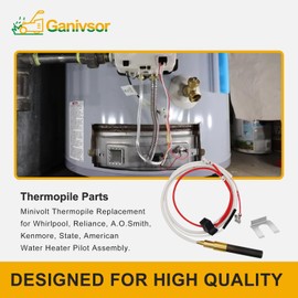 Ganivsor Minivolt Thermopile 100112330 for Water Heater, Thermopile Replacement Part Compatible with Reliance, Whirlpool, AO Smith, Kenmore Water Heater Replace 9007876 9007877 300 301 Series