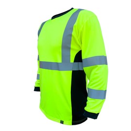 SafetyShirtzSS360 Basic - Long Sleeve Class 3 - Type-R - UPF 40 - Reflective Safety Tee, Yellow - M