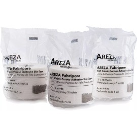 Areza Fabripore Soft Fabric Porous Adhesive Skin Tape 2" x 10Y (3 ROLLS)
