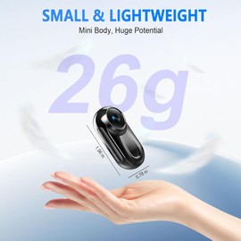 Mini Body Camera 1080P, 512G Thumb Action Camera, Vlogging Cam Portable Camcorder with 360° POV Rotate Clip & Magnetic Clip, Wearable Video Recorder for Traveling/Motorcycle/Pet Walking(No SD Card)