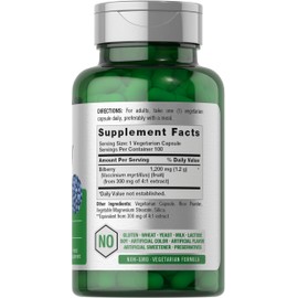 Horbäach Bilberry Fruit Extract 1200mg | 100 Capsules | Vegetarian, Non-GMO, Gluten Free Supplement