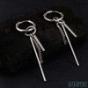 ALOHAMONI BTS Jungkook Hoop Earrings, Rods and Chains, 3-Chain Design,