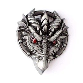 Moorfowl Belt Buckle Western Dragon Head Fishing Belt Buckle for Mens Womens