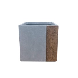 Kante RF0217A-C80811 Lightweight Concrete Modern Square Outdoor Planter, Timber Ridge
