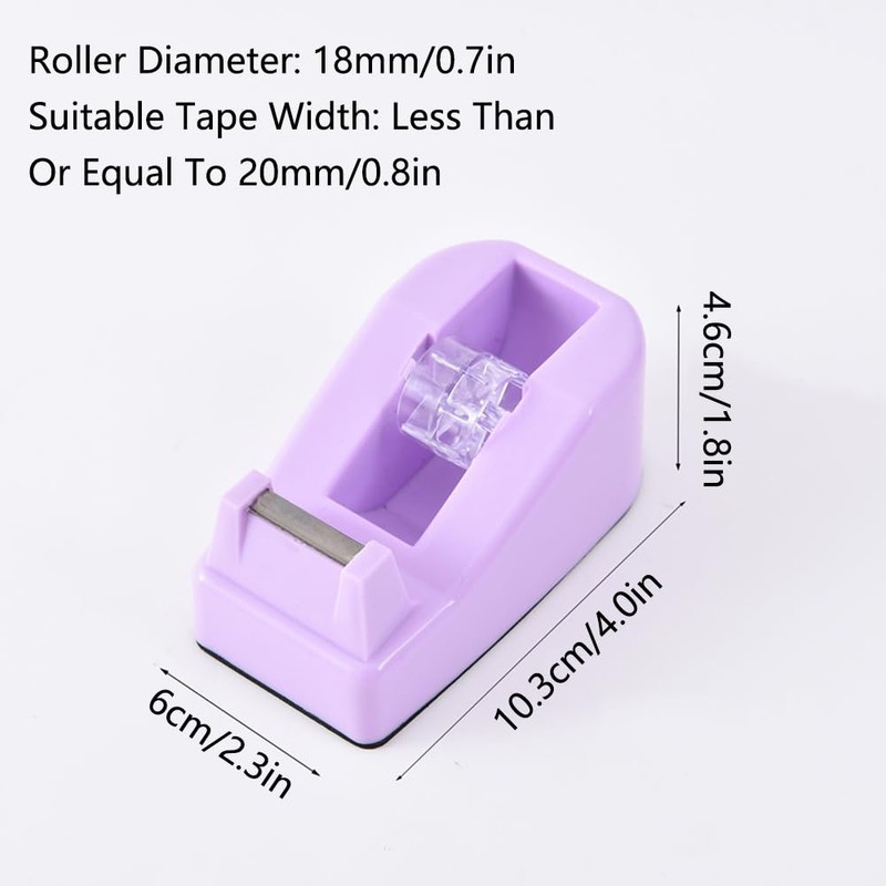 Tape Dispenser, Green Mini Sticky Tape Roll Cutting Tool Refillable