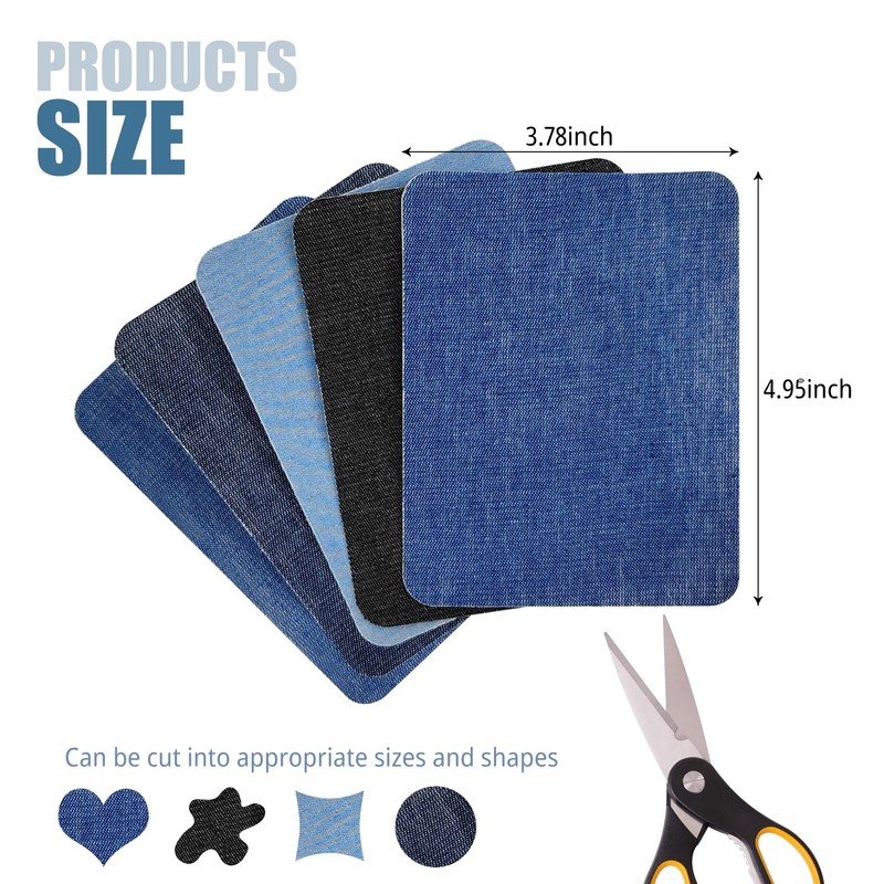 5 Pcs Iron on Patches for Jeans 3.7 x 5