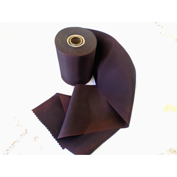 Vint. Antique Dk. Chocolate brown taffeta rayon ribbon 5-1/2" wide