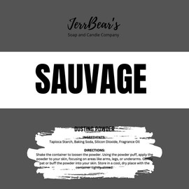 JerrBear’s Custom Body Dusting Powder - Scented - Gentle - Fine Powder Talc-Free Fragrance Moisture Cosmetic Skin Care:_Sauvage