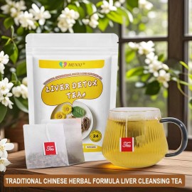 MENXI 24 Bags Liver Cleanse & Detox Support Liver Detox Tea Herbal Kidney and Pancrea