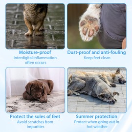 50Pcs Disposable Dog Shoes, Disposable Pet Socks with 6 Volumes Dog Paw Bandage, Lightweight Breathable, Easy to Put on And Take Off for Indoor And Outdoor Walking, for Pets 15-35 Pounds (M)