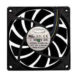 Everflow 80x80x15mm Ultra High Speed 12V DC Fan with PWM, Model R128015BUAF