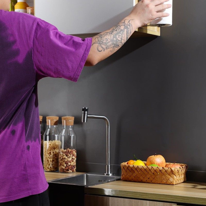 ZUNTO Paper Towel Holder Cabinet Door or Under Cabinet, Self