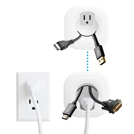 In-Wall TV Cable Management Kit with Power Socket, US Standard TV Wire Concealer, Hole Saw Drill Attachment for Clean Wall-Mounted TV Setup