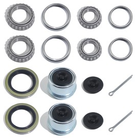 GREPSPUD 2Sets L68149 L44649 Trailer Axle Hub Bearings Kits with 171255TB Grease Seals, 1.98'' Trailer Dust Caps & Cotter Pins for 3500 lbs 1-3/8'' to 1-1/16'' #84 Spindle