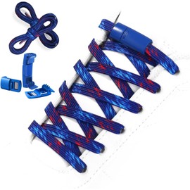 Shecret Elastic Shoelaces, Magnetic Stretch Shoelaces for Children and Adults, No Tie Shoelaces, Adjustable Shoelaces without Tying Ideal for Runners, Hikers, Camouflage blue