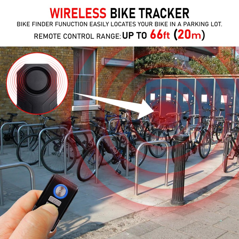 vBike Anti-Theft Alarm System,for eBike, Bike, Motorcycle, and Trailer Wireless