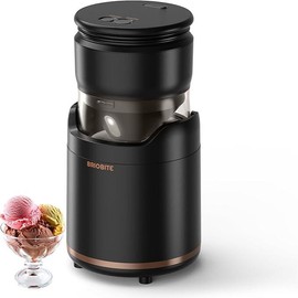 BrioBite Ice Cream Machine with USB-C Rechargeable Battery, Compact and Portable Design for Homemade Ice Cream, Gelato, Sorbet，yogurt, milkshake - Color: Black