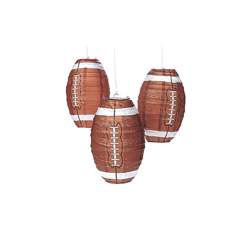Football Paper Hanging Lanterns (set of 3) Sports Party Decor