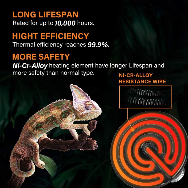 Simple Deluxe 50W Ceramic Heat Emitter Reptile Heat Lamp Bulb