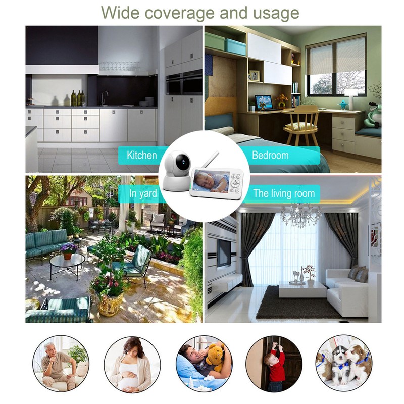 5in Wireless Baby Monitor Two Way Speaking Night Vision HD