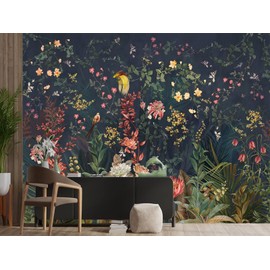 Cliouar-Idyllic Flower Girl Room Wallpaper Mural Bedroom Living Room Decor 103" x 69"(Not Self-Adhesive)