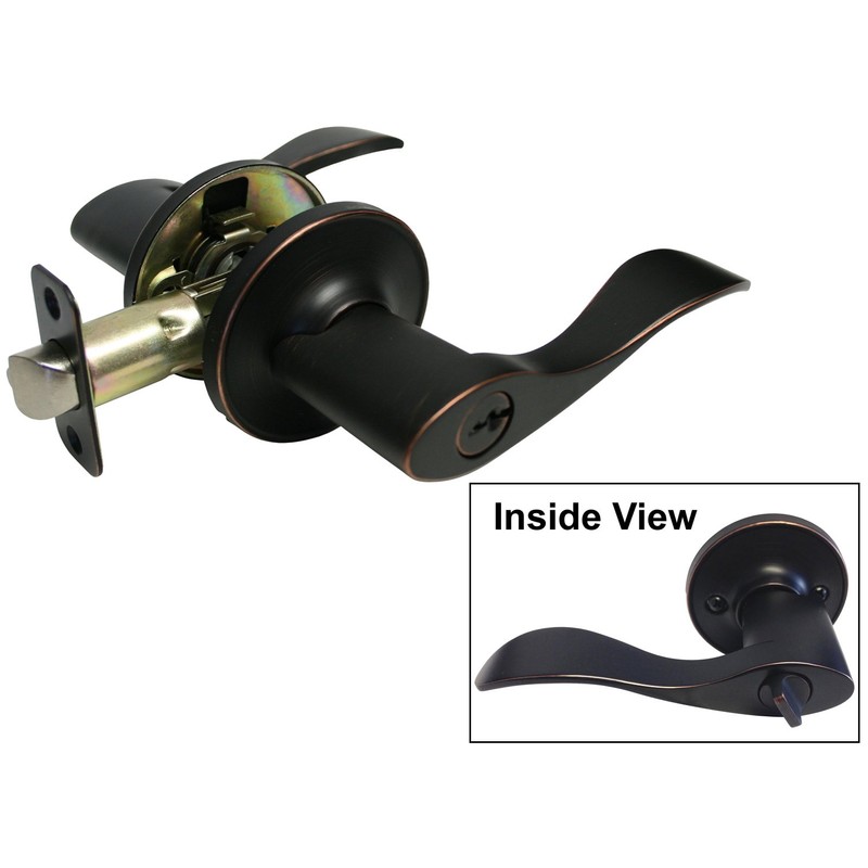 2-set Dark Oil Rubbed Bronze Entry Entrance Levers with Matching
